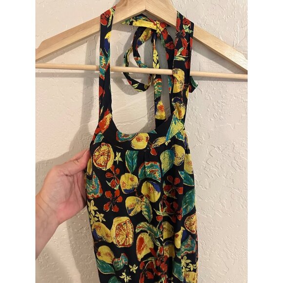 Free People Coral Tides Fruit Patterned Halter Romper Playsuit - Picture 4 of 11